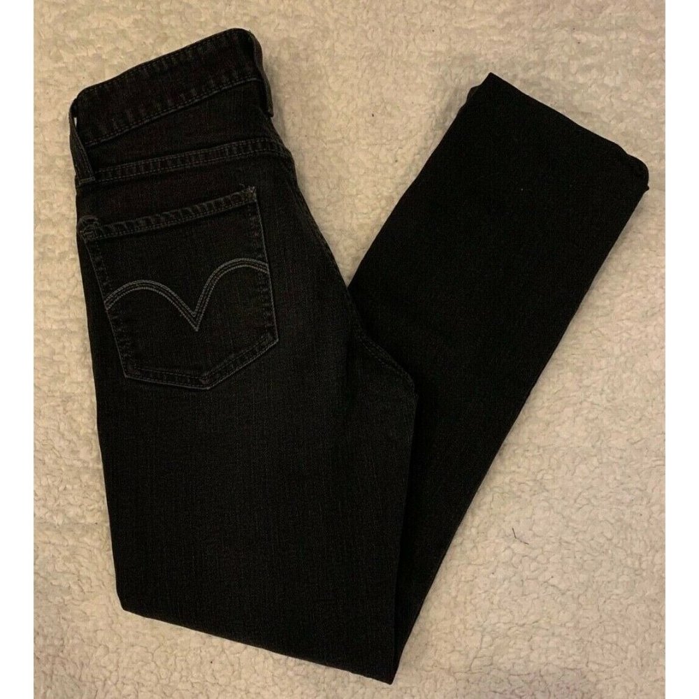Levis Mid-Rise Skinny Jeans Black Denim | Womens